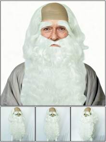 Synthetic Hair Bald Wigs - Party Horror Clown Joker Devil Wig & Old Man With Beard Grandpa Wig & Monk/Wizard Wig & Thick Bald Skin Head Hairless Fake Skull Wig & Short Curly Funny Holiday Cosplay Wig, Christmas Disco Rocker Ghost Evil Scary Killer Costume Hairpieces, Movie Character Fake Hair, Creepy Masquerade Balls, Birthday Celebration Decor/Props