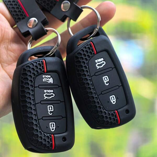 Silicone Keychain For Ix35 Grand I10 Elantra 2017 Tucson Sonata Ix25 I20 Creta Santa Fe GLS Reina Key Protection