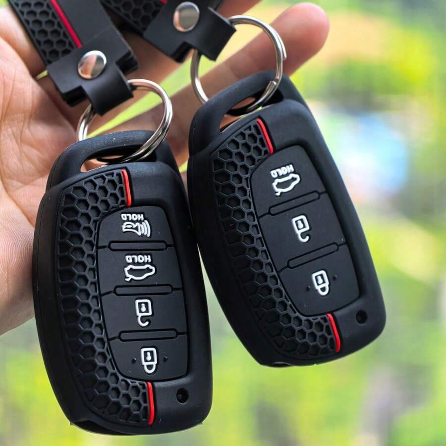 Silicone Keychain For Ix35 Grand I10 Elantra 2017 Tucson Sonata Ix25 I20 Creta Santa Fe GLS Reina Key Protection