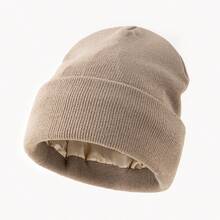 1pc Knitted Satin Lined Casual Hat, Versatile, Satin Lining, Non-Damaging To Hairstyle, Thermal Lined Warm, Soft & Fashionable Accessory, Unisex Extra Long Knitted Knitted Beanie, Suitable For Winter Outdoor, Cycling, Skiing, Ideal Holiday & Birthday Gift - Multicolor - View 16