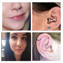 Daith Piercing Jewelry,Bat Septum Rings 16G Septum Jewelry Dragon Claw Nose Rings Helix Piercing Jewelry Daith Jewelry Cartilage Piercing Jewelry Septum Clicker Rook Piercing Jewelry Butterfly Septum Piercings Tragus Piercing Jewelry Daith Earring Septum Piercing Jewelry For Women Men{Inchcolor_nameinch:InchI-2Pcs-BlackBat-BlackButterflyinch} - I-2Pcs-黑蝙蝠-黑蝴蝶 - 查看 4