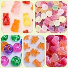 7Pcs Gummy Bear Molds Silicone, Nonstick Gummy Chocolate Candy Worm Molds With 2 Droppers Convenient Filling, Includes Bear, Worm, Dinosaur, Donut And Heart, 218Cavity - Bộ 5 với Gummy Round - Xem 5