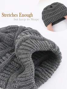 1-4顶纯色针织帽，女士日常佩戴，理想礼物，冬季配饰，滑雪装备，简约设计，舒适面料，户外爱好者，节日配饰，时尚头饰，经久耐用，户外爱好者必备，圣诞节最佳礼物 - 彩色 - 查看 8