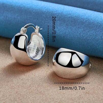 9 Sterling Silver Plated 1 Pair - Glossy Earring Buckles Simple Style - Suitable Daily Wear - - Mother's Day