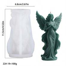 1pc Dreamy Wings Goddess Aroma Candle Silicone Mold, Fragrance Stone Decor Mold - White - View 14