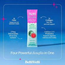 Belli Welli Fiber Supplement, Probiotics Fiber Powder Travel Pack For Women With Collagen &Amp; Electrolytes For Daily Gut Health &Amp; Debloating, Tropical Breeze, 10 Packets - Flavor NameF - 查看 2