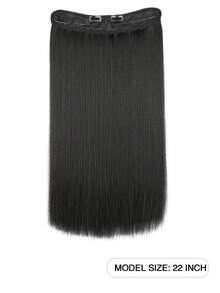 22-Inch Long Invisible Straight Fshing Line Hair Extensions, Heat-Resistant Synthetic Material Cip-In Natural Hair Extensions Suitable For Women's Daly Wear - Multicolor - View 8