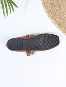 Women's Vintage Mary Jane Flats With Double Strap, Suitable For All Seasons - 深棕 - 查看 6