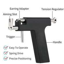 Professional Ear Piercing Gun Kit With 36pcs Stud Earrings-For All Piercing Salon At Home Use Piercer Kit - Black Gun + 12 Pairs Of Earrings + 6 Pairs Of Crown Earrings - View 9