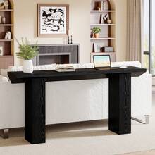 Tribesigns Table Console pour Couloir, Console Entree Longue Et Étroite De 160 Cm, Couleur Noire, Table d' entrée Fine en Bois pour Salon, Derrière Le Canapé, Couloir, Hall D'entrée, Vestibule - Noir - Voir 7