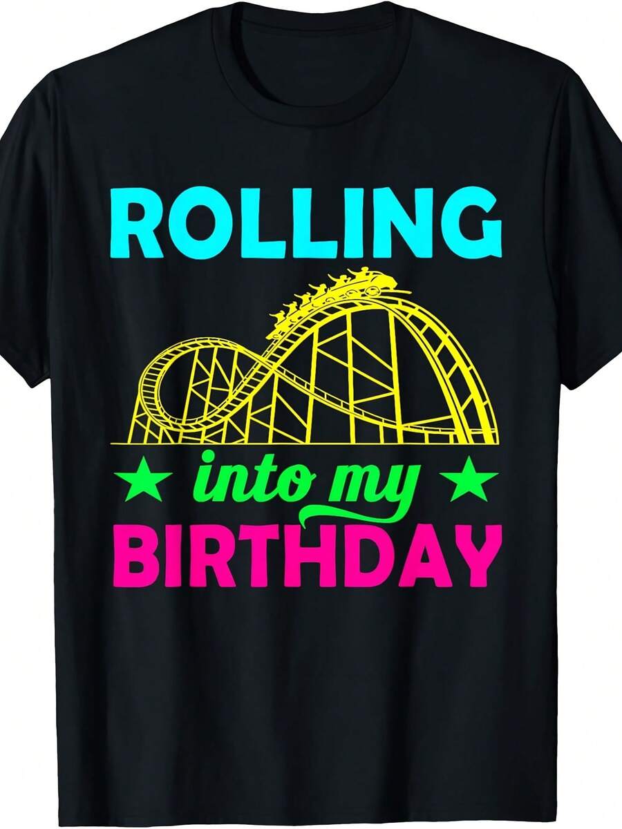 Theme Park I Rolling Into Birthday Gift Love Roller Coaster T-Shirt - 款式1 - 查看 1