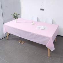 1/5pcs Disposable Plastic Rectangular Tablecloth, Various Colors For Birthday, Shower, Wedding, Ice Cream And Ocean Party Decorations, Birthday Wedding Room Decor - Multicolor - View 9