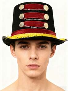 Adult Ringmaster Hat, Circus Costume Accessories, Perfect Gift For Female Tamer Costume, Lion Tamer Hat, Suitable For Masquerade Ball, Role Play, Theater Performance, Fashion Show Or Bold Personal Items As Theme Events, Great For Halloween