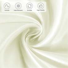 1pc Satin Round Solid Color Tablecloth, Suitable For Wedding Party Dining Banquet - Beige - View 9