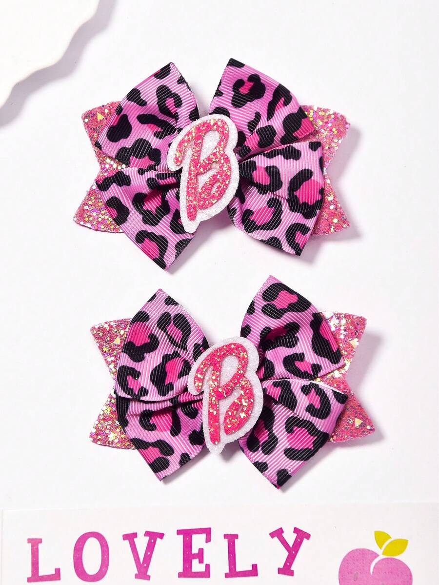 2 Stücke Glitzer Leoparden Muster Fischmaul Haarspangen, süß und Haaraccessoires, farbig und modisch, geeignet für den täglichen Gebrauch, Geschenk zum Schulanfang, Geburtstag, Halloween, Weihnachten, Neujahr