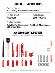 Kingdom Fishing Reel Repair Tool Kit Remove Bearing Maintenance For Fastening Maintenance Baitcasting Reel Fixing Kit Use Functional Lightweight Convenient - Multicolor - View 3