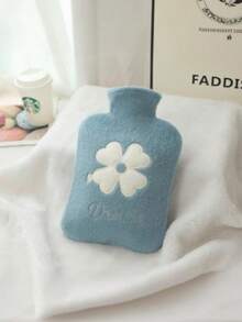 1pc Plush PVC Hot Water Bag,Hot Water Bottle,Hot Water Bag For Pain Relief,Hot Water Bag Portable Hand Heater,Hot Water Bottle With Cover ,PVC Mini Reusable Hot Bag Without Charging, With Cute Flower Design, Perfect For Friends, Ideal Winter Gift