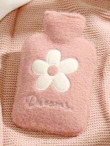 1pc Plush PVC Hot Water Bag,Hot Water Bottle,Hot Water Bag For Pain Relief,Hot Water Bag Portable Hand Heater,Hot Water Bottle With Cover ,PVC Mini Reusable Hot Bag Without Charging, With Cute Flower Design, Perfect For Friends, Ideal Winter Gift