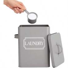 Farmlyn Creek Laundry Detergent Dispenser - Gray 100 Oz 7 X 9 X 6 In - Laundry Room Organization And Bathroom Storage Pod Powder And Bead Container With Scoop - 灰色 - 查看 4