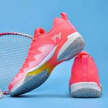 男士专业羽毛球鞋，高弹减震，防滑耐用，运动防护，室内运动鞋，健身房训练鞋，男女运动鞋，轻便透气运动鞋，防滑运动鞋，减震运动鞋，学生训练鞋，俱乐部用鞋，时尚运动鞋，休闲运动鞋，团队训练装备，比赛鞋 - 薔薇粉 - 查看 4