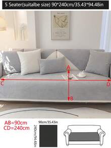 1件装沙发坐垫，四季通用沙发垫，防水防滑沙发套，防尘防污座椅保护垫，家居装饰加厚宠物友好型沙发套，可调节尺寸，适用于卧室、办公室、客厅、L型沙发，可机洗 - 灰色 - 查看 20