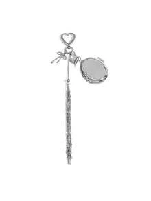 金属唇膏收纳包挂件，带可替换不锈钢网袋，唇彩收纳盒/唇彩钥匙扣，心形星形装饰唇膏盒钥匙扣，内置迷你镜子，时尚悬挂装饰，可收纳润唇膏和化妆品，是手提包和钱包的时尚挂件，便携式化妆配件，适合女性、女孩、爱美人士和送礼佳品，多功能用途，可用作包包挂件、唇膏收纳盒和Y2K风格礼品 - 彩色 - 查看 19