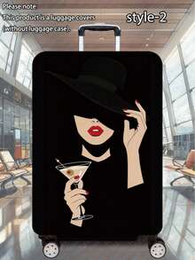 1 Pc 300g/M2 Urban Woman Series Printed Pattern, Thickened Suitcase Protective Cover, Thickened Suitcase Accessories, Suitable For Business Trips, Vacations, Travel, Luggage Check-In, Back-To-School, Add Color To Your Suitcase. Suitable For 20-28 Inch Suitcases.