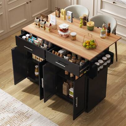 Serving Trolley With Folding Table, 120x46(70)X91, White, With Wheels And Interchangeable Wooden Legs, For Kitchen And Dining Room