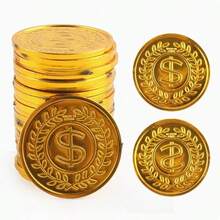 20/100 枚塑料海盗硬币，B 型加密货币硬币，寻宝游戏派对礼品，假金币派对用品，海盗冒险主题派对，各种节日派对的礼物。