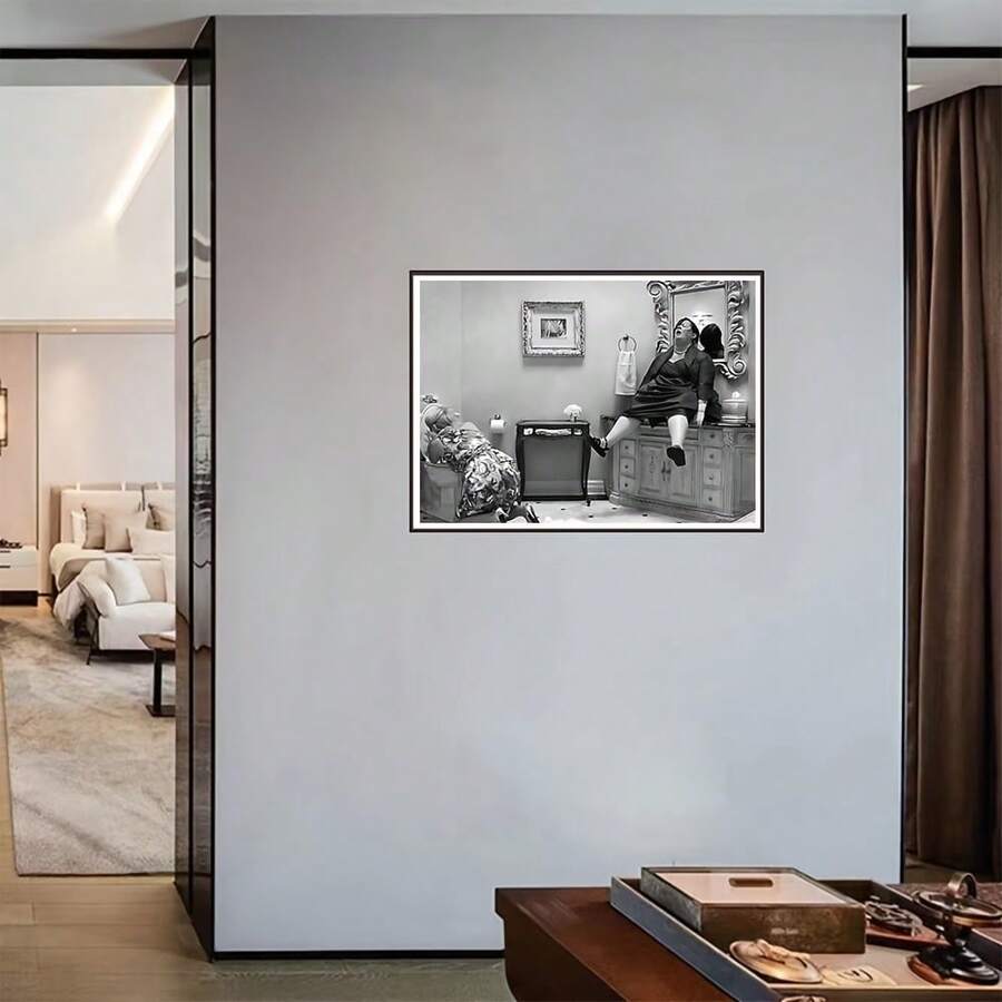 1 pieza Pintura decorativa en lienzo sin marco con diseño humorístico, póster inspirado en la película Bridesmaids, arte de pared creativo para el baño, decoración encantadora para la sala de estar y el dormitorio, regalo ideal para la decoración del hogar, la oficina y el dormitorio - A - Ver 1