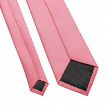DecTwig Men's Ties Solid Color Formal Neckties 3.15" (8CM) Black Ties For Men{"Color_name":"018-Pink"} - 018-粉紅色 - 查看 5