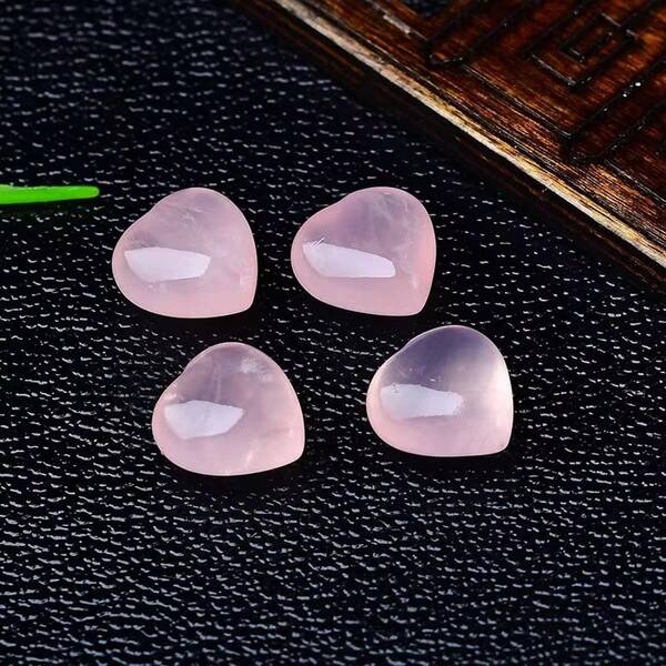 1.5cm Rose Quartz Heart Handmade DIY Material, Heart Chakra Healing Crystal, Romantic Small Gift