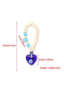 1pc Oil Drop Eye Keychain, Glass Heart & Star Shaped Pendant, Suitable For Bag, Car Decoration, Daily Use - Blue - View 15