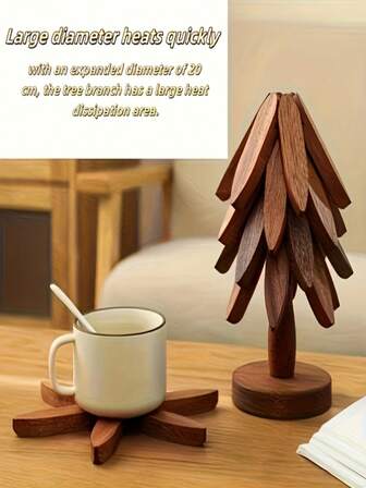 1 Set Of 4/5 "Heat Resistant Tree" Wooden Trivets, Heat Resistant Table Mats, Pot Holders And Coasters, Modern Minimalist Home Dining Place Mats - Perfect Gifts For Halloween And Christmas, Kitchen Accessories, Heat Resistant Holders, Hot Pot Pot Holders, Heat Resistant Mats, Kitchen Pot Holders, Hot Pot Holders, Heat Resistant Trivets, Kitchen Pot Trivets,