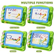 HENGPHY Large Magnetic Drawing Board Kids Toys For 3 4 5 6 Years Olds Toddlers, Magnetic Doodle Board Magnet Erasable Writing Pad Puzzle Toys, Artistic Painting Preschool Education Travel Toys For Birthday Gifts 3 4 5 6 7 8 Age Boys Girls - Green - View 8