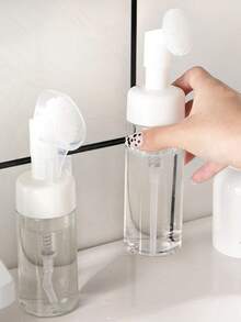 1pc 60ml Transparent Red Mousse Facial Cleanser With Travel Size Bottle - Multicolor - View 10