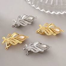 Pearl necklace buckle branch shell handmade ending connection buckle spring press buckle sweater chain DIY jewelry accessories