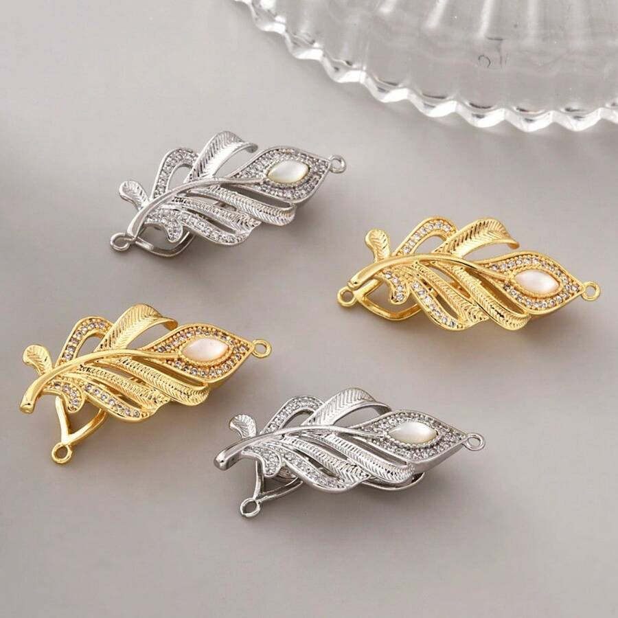 Pearl necklace buckle branch shell handmade ending connection buckle spring press buckle sweater chain DIY jewelry accessories