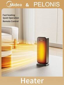 Pelonis Electric Space Heater, Portable Oscillating Ceramic Tower Heater With Adjustable Thermostat, Remote Control, Tip-Over & Overheat Protection, Energy Efficient Fast Heating Fan, Quiet Operation, Digital LED Display, Timer, Indoor Home Office Bedroom Living Room Use, Black Modern Design, Compact Heater For Winter Warmth. - 美規B型插(110-127V) - 查看 8