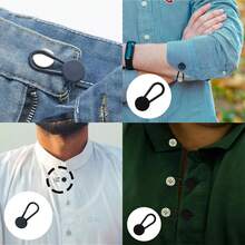 4-Pack New Style Jeans Button Extenders, Unisex Instant Jeans Waistband Extenders, Sew-Free Waist Expansion Tools, Ideal For Easily Adjusting Jeans Fit, Adjustable Jeans Buttons, Seamless Waistband Clothing Buttons, Nail-Free Reusable & Removable Tools, Invisible Waist Buttons, Waistband Extender Buttons, Retractable Buttons, Sew-Free Small-To-Large Size-Adjustable Removable Buttons, Jeans Waistband Adjustment Buttons, Elastic Jeans & Pants Waistband Extenders, Unisex Instant-Snap Extenders, Sew-Free Waistband Extenders For Tight Pants, Black Pants Waistband Extenders, Pants Waistband Can Extend 1-1.4 Inches - 黑色 - 查看 3