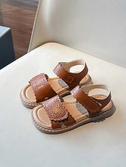 1 双儿童软底防滑舒适轻便易穿脱室内/室外休闲平底凉鞋