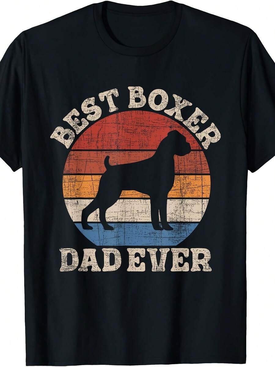 Best Boxer Dad Ever - Retro Vintage Animal Whisperer Puppy T-Shirt - Style 15 - View 1