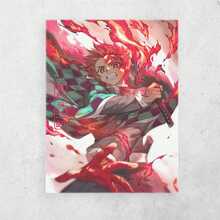1pc 40*60cm(16*24inch) Tanjiro Poster Unframed High Quality Home Decor Australian Made Christmas Decorations - trắng - Xem 2