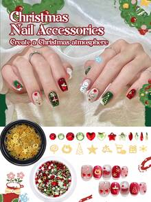 Multi-Size Nail Art Rhinestones, Alloy Material Christmas Pattern Sequins Nail Charms, DIY Manicure Decorations Accessories Nail Gems Nail Supplies Nails Nail Charms