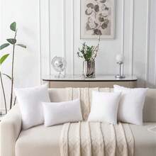 2pcs White Pillow Core, Sofa Cushions Are Soft And Fluffy And Comfortable, Bedside Pillows Are Durable, Suitable For Living Room, Bedroom, Bay Window, Room Home Decoration