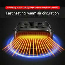 Car Heater, Portable Electronic Auto Fan Heater 12V 200W 2 In 1 Heating/Cooling Function Fast Heating Car Defrost Defogger(Black) - 12V - View 3