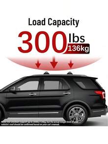 300lbs Roof Rack Cross Bars Compatible With Ford Explorer 2016-2019 Limited/XLT/Sport/Platinum,Heavy Duty Aluminum Roof Rails Crossbars Rooftop Cargo Basket Carrier Luggage Black - A.適用於探險家 2016-2019 - 查看 12