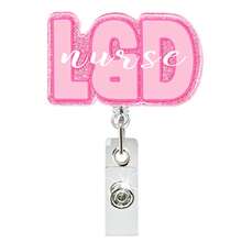1pc Pink ER Nurse Doctor Rotating ID Badge Reel, Holiday Gift, Retractable Badge Holder - Multicolor - View 16