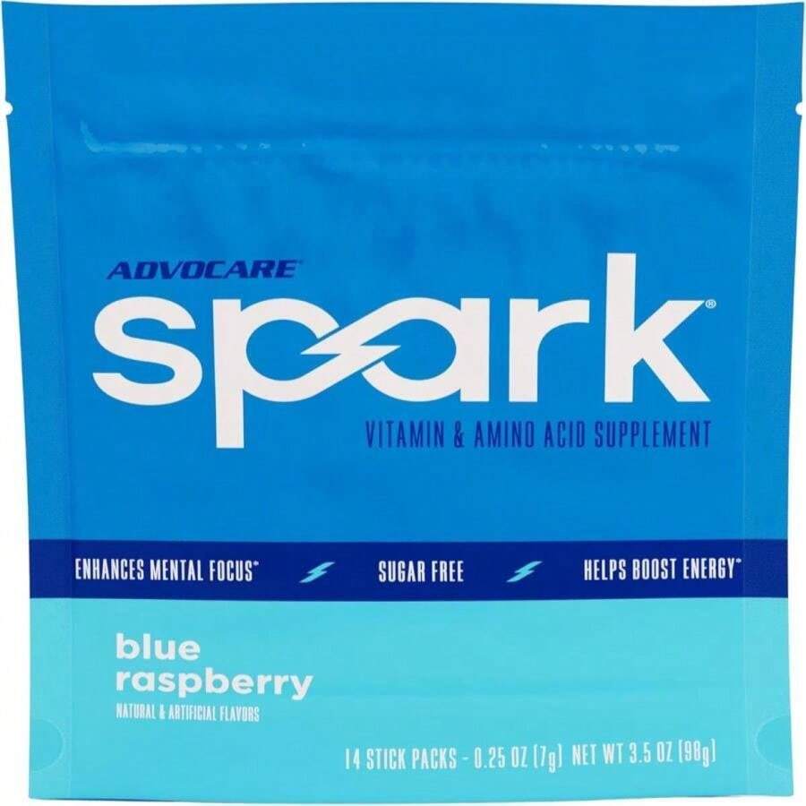 AdvoCare Spark Vitamin &Amp; Amino Acid Supplement - Focus &Amp; Energy Drink Powder Mix With Vitamin A, B-6, C &Amp; E - Also Includes L-Carnitine &Amp; L-Tyrosine - Fruit Punch, 14 Stick Packs - Flavor NameA - 查看 1