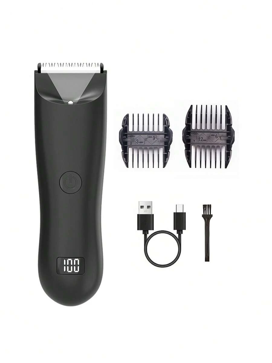 Pet Electric Shaver, LED Power Display, Quiet Pet Grooming Clipper, Suitable For Body, Paws, Face, Ears, Nails Etc., Easy To Clean, Wireless Design, Waterproof - Single Machine - View 1